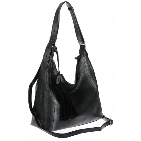 Torebka Damska Listonoszka Worek Shopper Duża Torba na Ramię MC360 Czarna