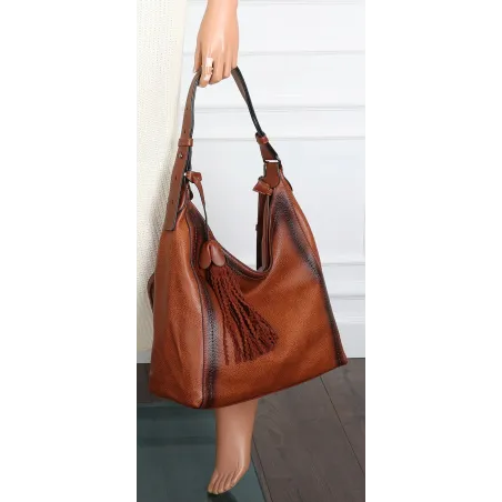 Torebka Damska Listonoszka Worek Shopper Duża Torba na Ramię MC360 Brązowa