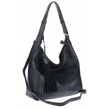 Torebka Damska Listonoszka Worek Shopper Duża na Ramię MC360 Granatowa