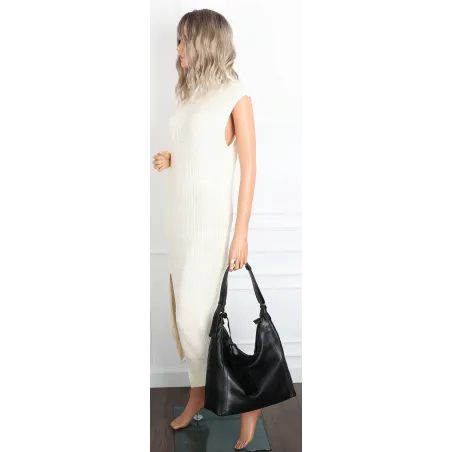 Torebka Damska Listonoszka Worek Shopper Duża Torba na Ramię MC360 Czarna