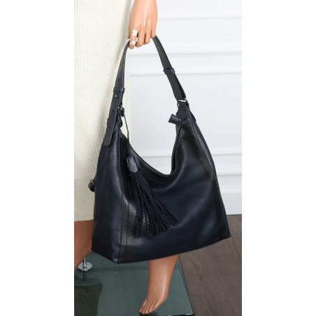 Torebka Damska Listonoszka Worek Shopper Duża na Ramię MC360 Granatowa