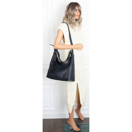 Torebka Damska Listonoszka Worek Shopper Duża na Ramię MC360 Granatowa