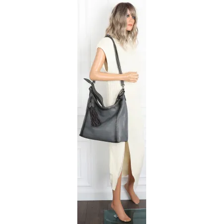 Torebka Damska Listonoszka Worek Shopper Duża torba na Ramię MC360 Szara