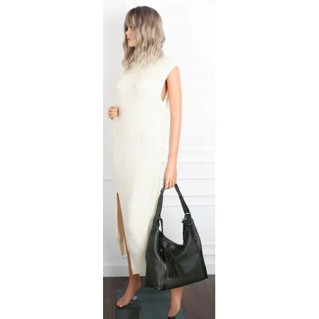 Torebka Damska Listonoszka Worek Shopper Duża torba na Ramię MC360 Zielona