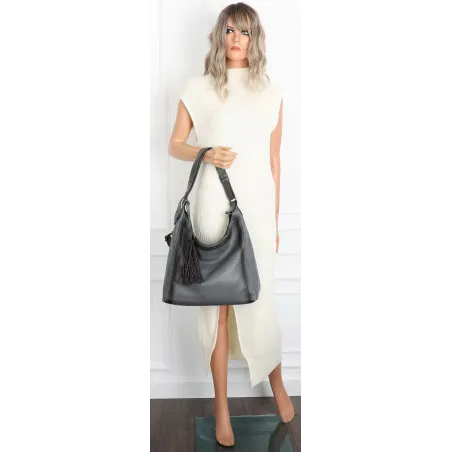 Torebka Damska Listonoszka Worek Shopper Duża torba na Ramię MC360 Szara