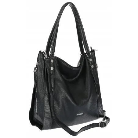 Torebka Damska Listonoszka Worek Shopper Duża na Ramię SR25305S Czarna