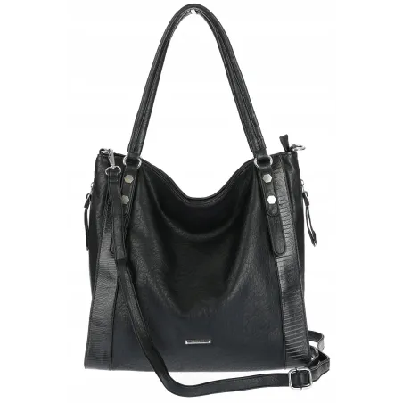 Torebka Damska Listonoszka Worek Shopper Duża na Ramię SR25305S Czarna