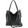 Torebka Damska Listonoszka Worek Shopper Duża na Ramię SR25305S Czarna