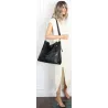 Torebka Damska Listonoszka Worek Shopper Duża na Ramię SR25305S Czarna
