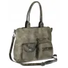 Torebka Damska Shopper duża pojemna A4 Listonoszka na Ramię MC375 Zielona
