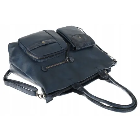 Torebka Damska Shopper duża pojemna A4 Listonoszka na Ramię MC375 Granatowa