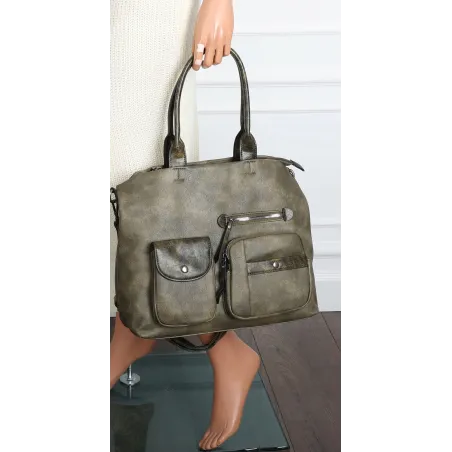 Torebka Damska Shopper duża pojemna A4 Listonoszka na Ramię MC375 Zielona