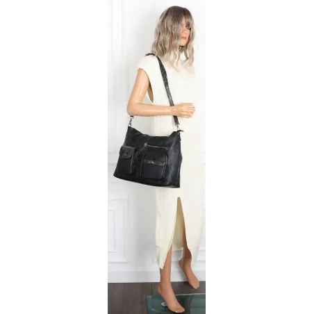 Torebka Damska Shopper duża pojemna A4 Listonoszka na Ramię MC375 Czarna