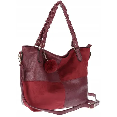 Torebka damska shopper A4 elegancka torba duża do pracy HJ1252 Bordowa