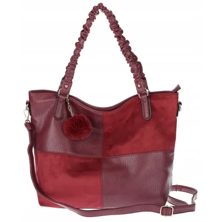 Torebka damska shopper A4 elegancka torba duża do pracy HJ1252 Bordowa