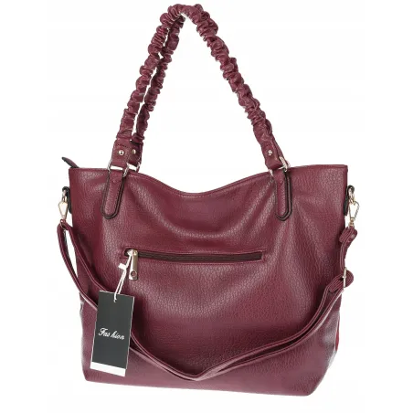 Torebka damska shopper A4 elegancka torba duża do pracy HJ1252 Bordowa