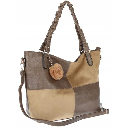 Torebka damska shopper A4 elegancka torba duża do pracy HJ1252 Beżowa