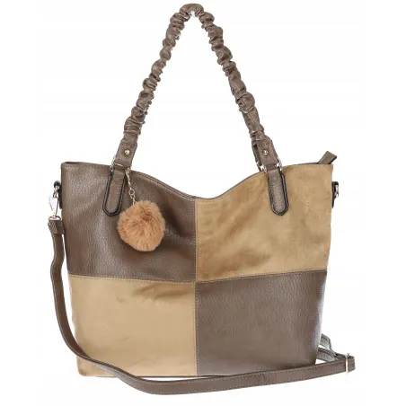 Torebka damska shopper A4 elegancka torba duża do pracy HJ1252 Beżowa