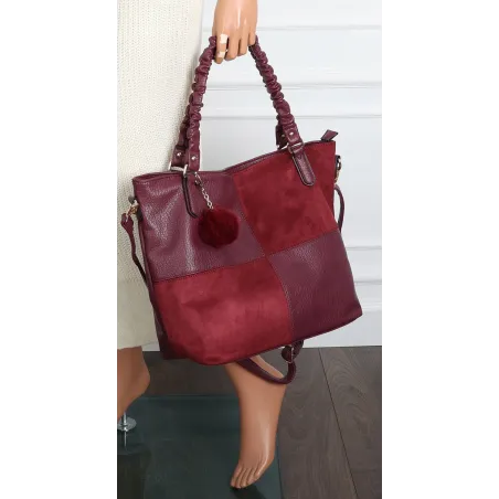 Torebka damska shopper A4 elegancka torba duża do pracy HJ1252 Bordowa