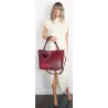 Torebka damska shopper A4 elegancka torba duża do pracy HJ1252 Bordowa