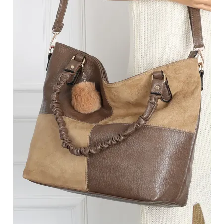 Torebka damska shopper A4 elegancka torba duża do pracy HJ1252 Beżowa