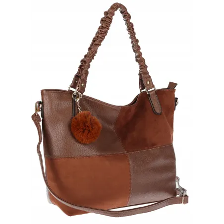 Torebka damska shopper A4 elegancka torba duża do pracy HJ1252 Brązowa