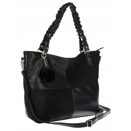 Torebka damska shopper A4 elegancka torba duża do pracy HJ1252 Czarna