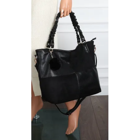 Torebka damska shopper A4 elegancka torba duża do pracy HJ1252 Czarna