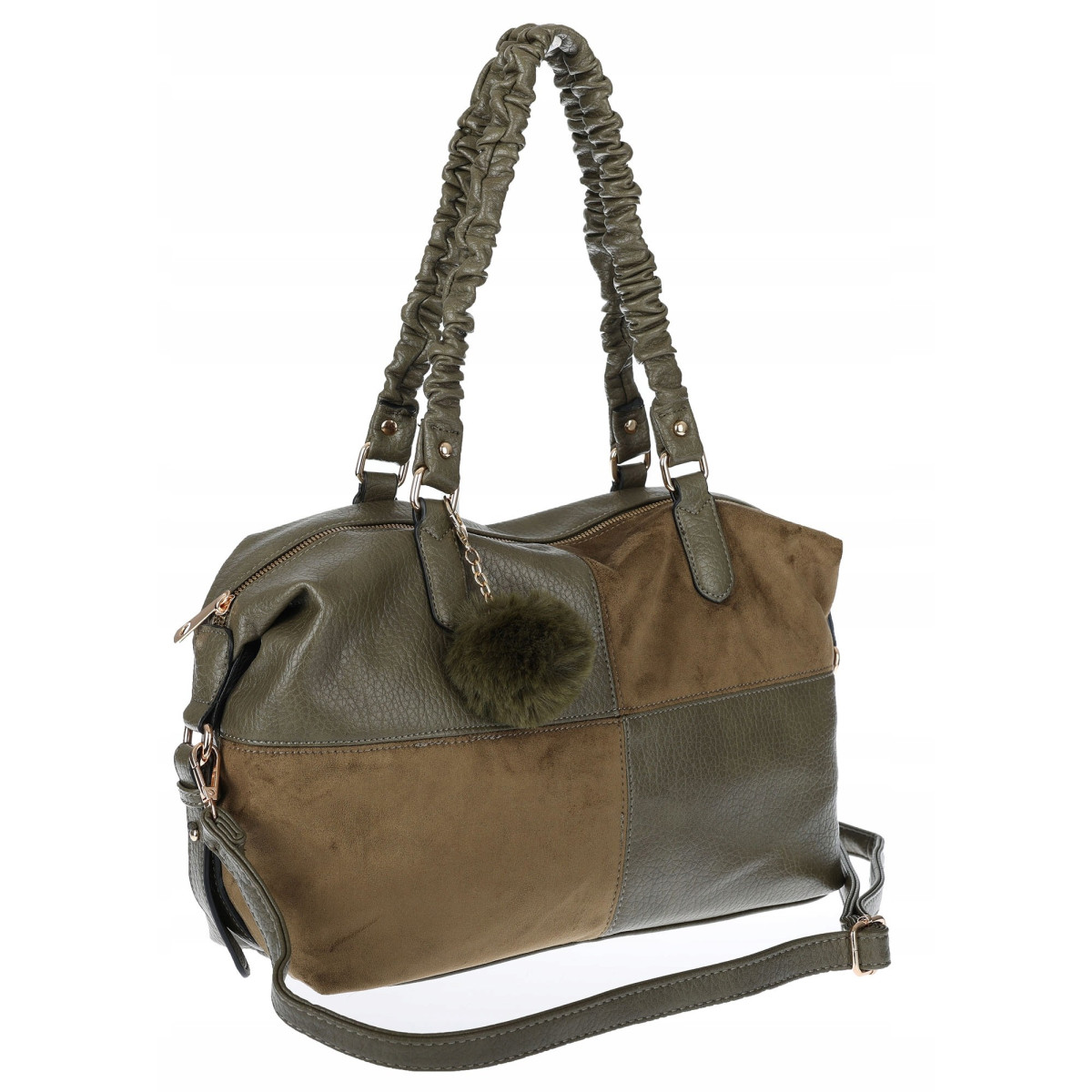 Torebka damska shopper A4 elegancka torba duża do pracy HJ1255 Zielona