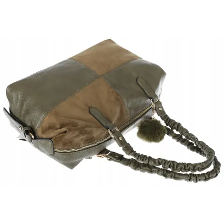 Torebka damska shopper A4 elegancka torba duża do pracy HJ1255 Zielona