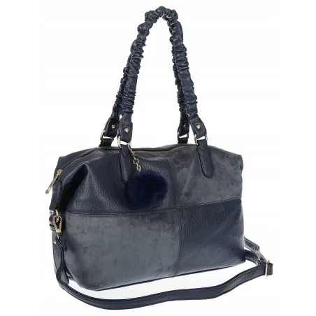Torebka damska shopper A4 elegancka torba duża do pracy HJ1255 Granatowa