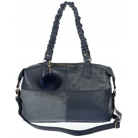 Torebka damska shopper A4 elegancka torba duża do pracy HJ1255 Granatowa