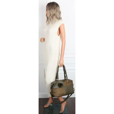 Torebka damska shopper A4 elegancka torba duża do pracy HJ1255 Zielona