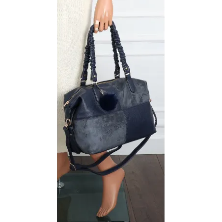 Torebka damska shopper A4 elegancka torba duża do pracy HJ1255 Granatowa