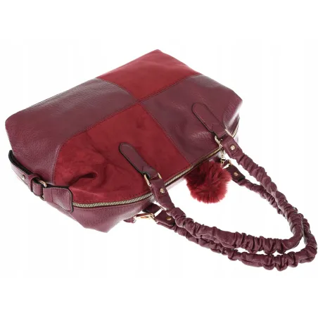 Torebka damska shopper A4 elegancka torba duża do pracy HJ1255 Bordowa