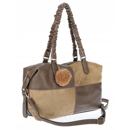 Torebka damska shopper A4 elegancka torba duża do pracy HJ1255 Beżowa