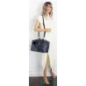 Torebka damska shopper A4 elegancka torba duża do pracy HJ1255 Granatowa