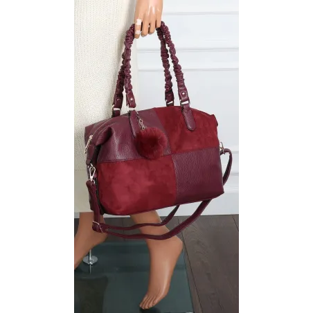 Torebka damska shopper A4 elegancka torba duża do pracy HJ1255 Bordowa