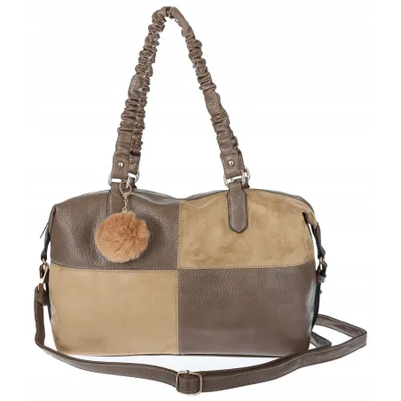 Torebka damska shopper A4 elegancka torba duża do pracy HJ1255 Beżowa