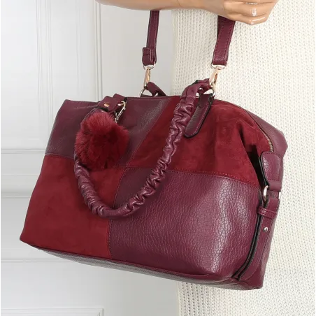 Torebka damska shopper A4 elegancka torba duża do pracy HJ1255 Bordowa