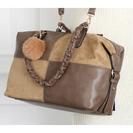 Torebka damska shopper A4 elegancka torba duża do pracy HJ1255 Beżowa