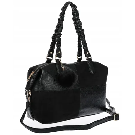 Torebka damska shopper A4 elegancka torba duża do pracy HJ1255 Czarna