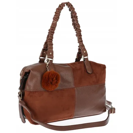 Torebka damska shopper A4 elegancka torba duża do pracy HJ1255 Brązowa