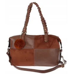 Torebka damska shopper A4 elegancka torba duża do pracy HJ1255 Brązowa