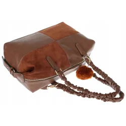 Torebka damska shopper A4 elegancka torba duża do pracy HJ1255 Brązowa