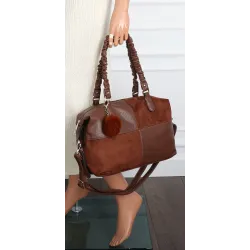 Torebka damska shopper A4 elegancka torba duża do pracy HJ1255 Brązowa