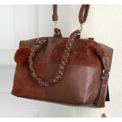 Torebka damska shopper A4 elegancka torba duża do pracy HJ1255 Brązowa