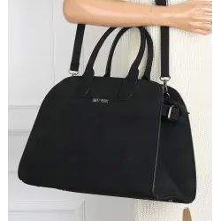 Torebka damska duża listonoszka pojemna modna torba kuferek BSY76865 Czarna