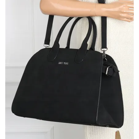 Torebka damska duża listonoszka pojemna modna torba kuferek BSY76865 Czarna