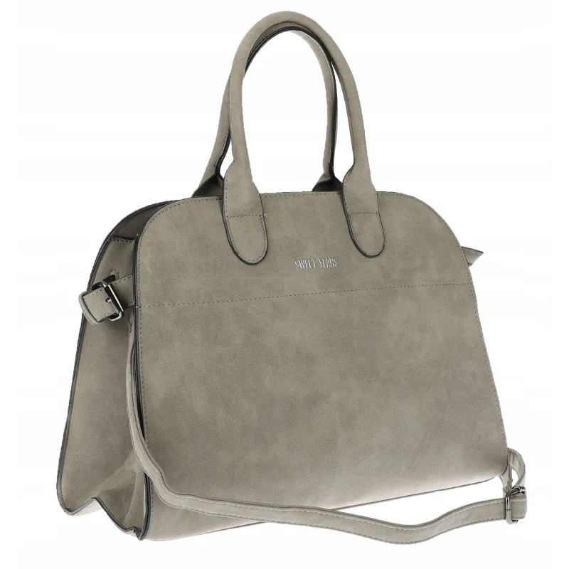 Torebka damska duża listonoszka pojemna modna torba kuferek BSY76865 Szara